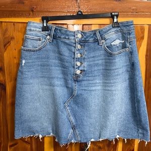 Maurices Distressed Denim Skirt